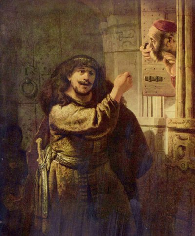 Samson Threatens His Father-in-Law by Rembrandt van Rijn